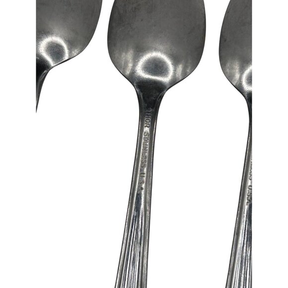 Oneida Silver Fluted Rose Stainless Steel Teaspoons Set Of 4 - Picture 5 of 5